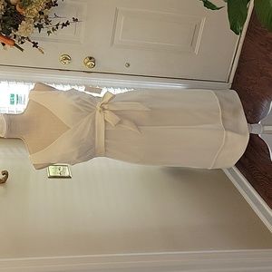 After Six Ivory sleeveless dress Empire waist Criss-cross Bodice Bow Tie 6 New …